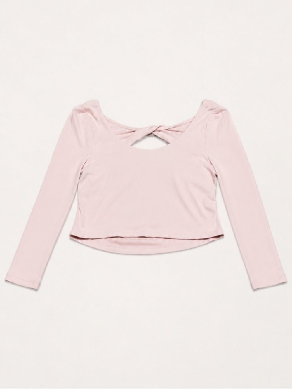 NovaSport 3X Long Sleeve Twist Back Active Crop Top Blush Pink Athleisure Yoga